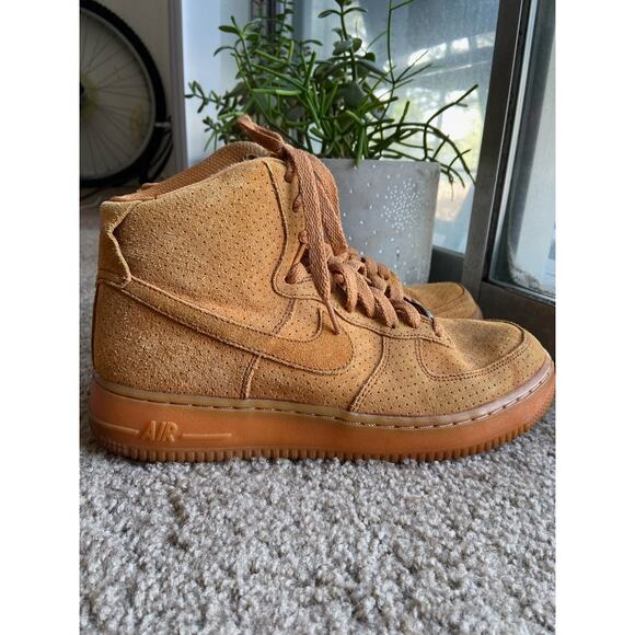 Nike Air Force 1 Hi Suede 'Tawny' Wheat Flax 9 - Picture 3 of 8